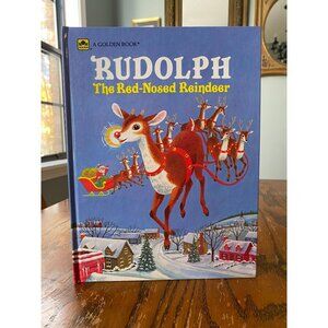 Rudolph The Red-Nosed Reindeer Hardcover Book By Golden Books 1988 Vintage Child